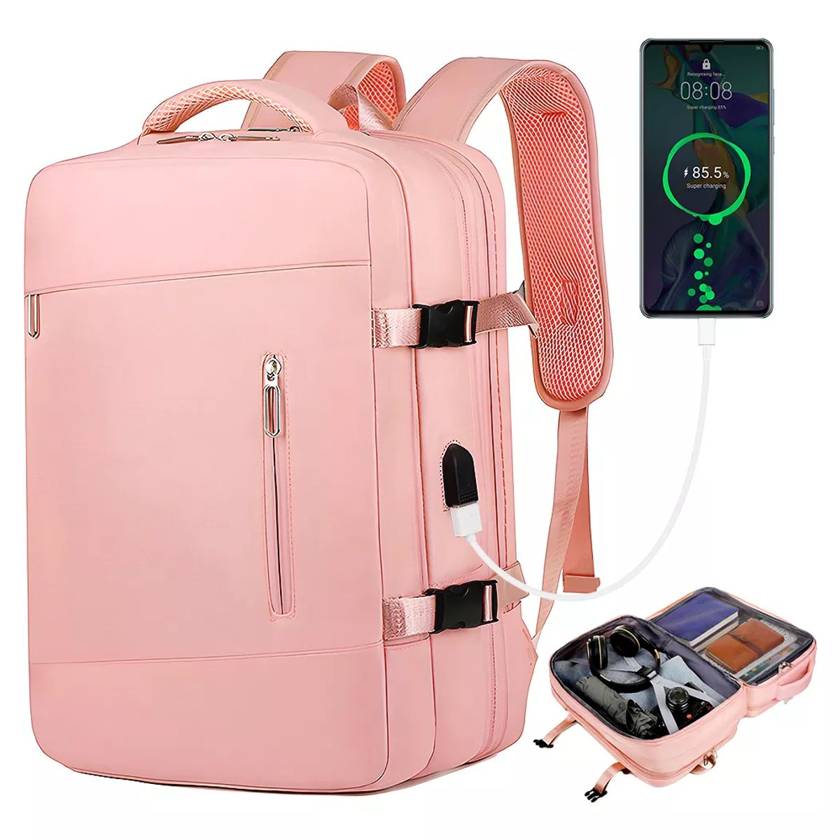 BITART - Mochila De Viaje Impermeable Avión Aprobado Capacidad De 50L