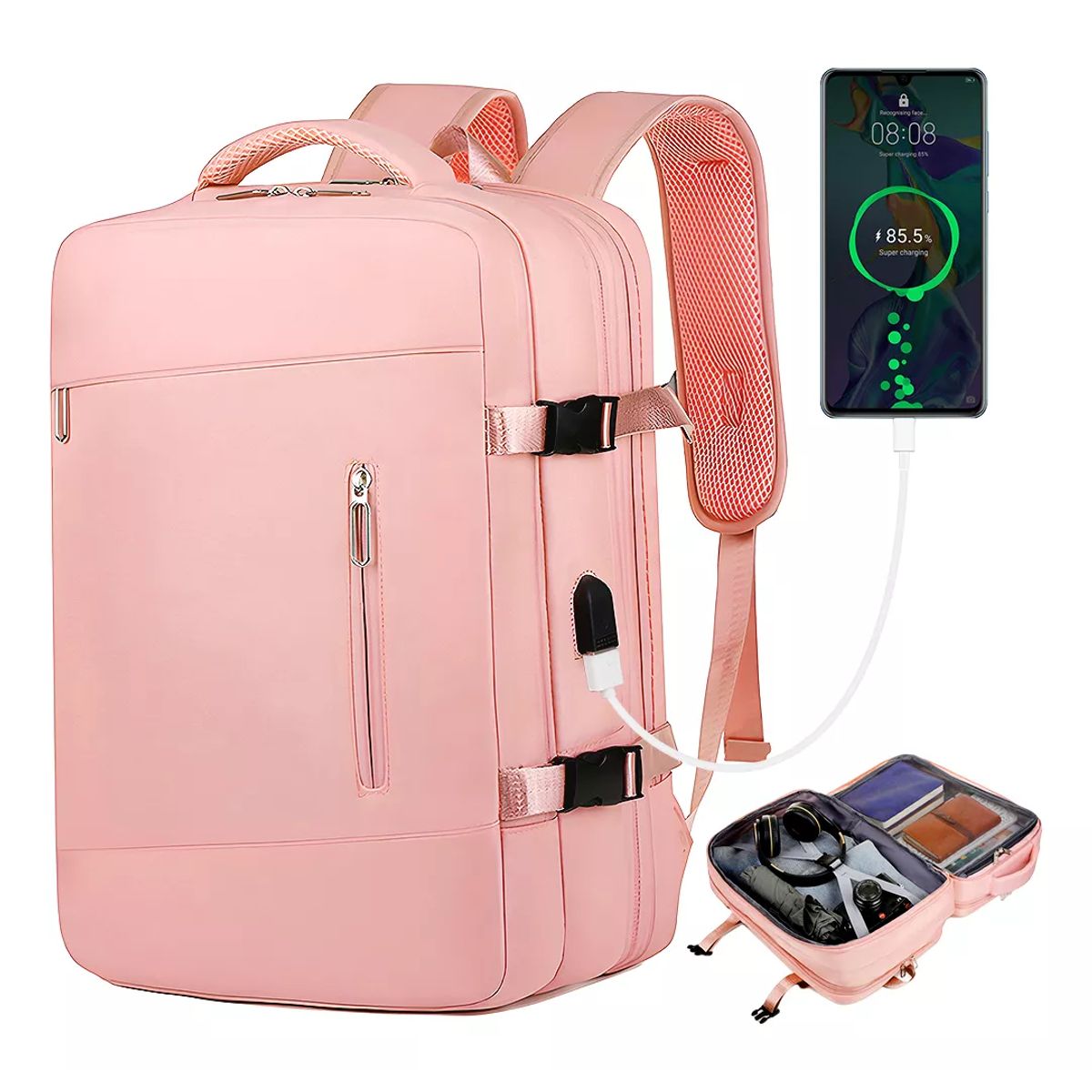 BITART - Mochila De Viaje Impermeable Avión Aprobado Capacidad De 50L