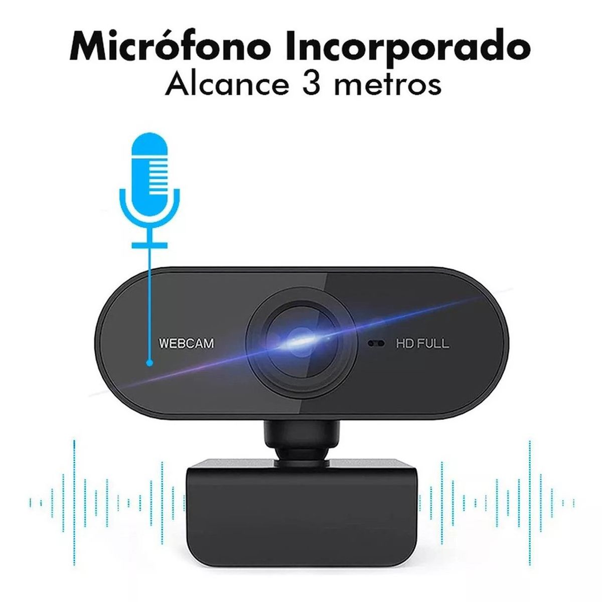 BITART - Webcam Cámara Web Full HD 1080p USB Micrófono Color Negro