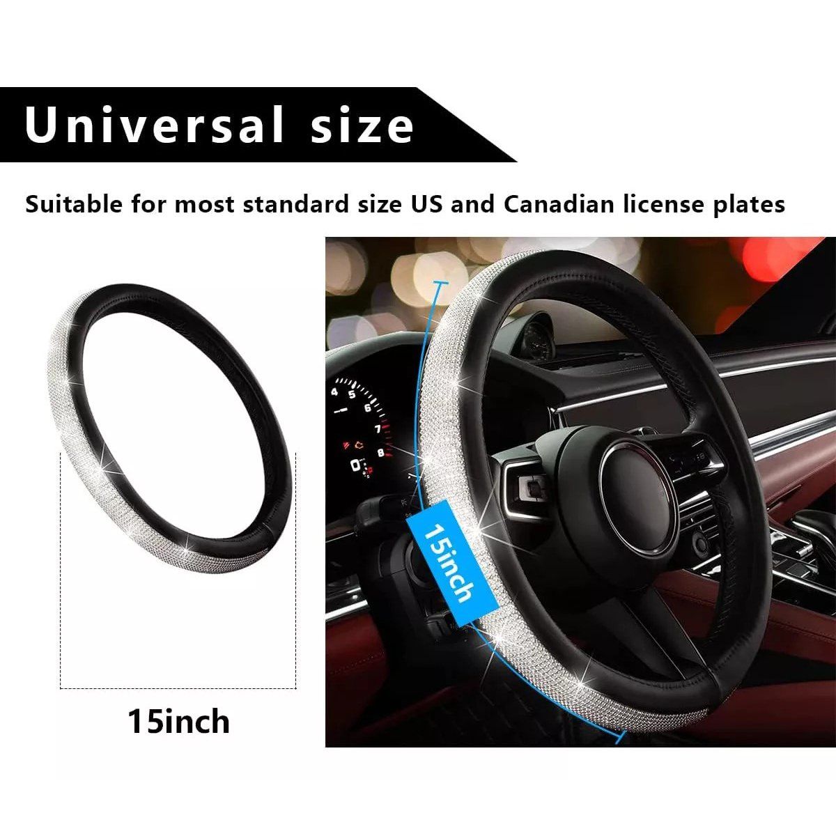 KUANGYE - Forro Volante De Autos Diseño Damas Diamante