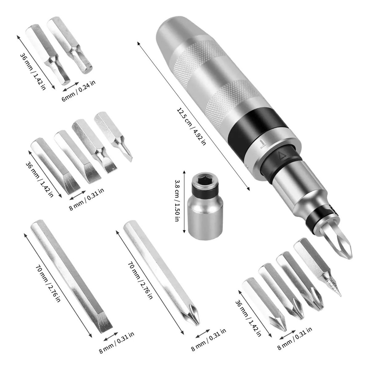 KUANGYE - 13 En 1 Destornillador De Impacto Golpe