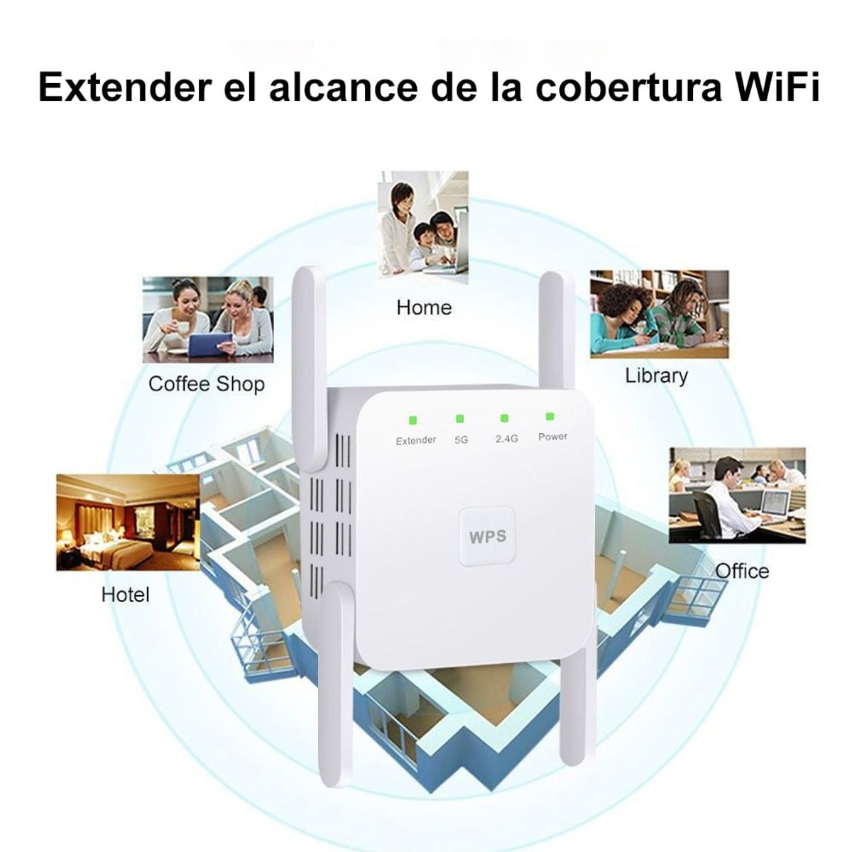 BITART - Repetidor WiFi 5G/2.4G Extensión de señal inalámbrica de 1200 m 1