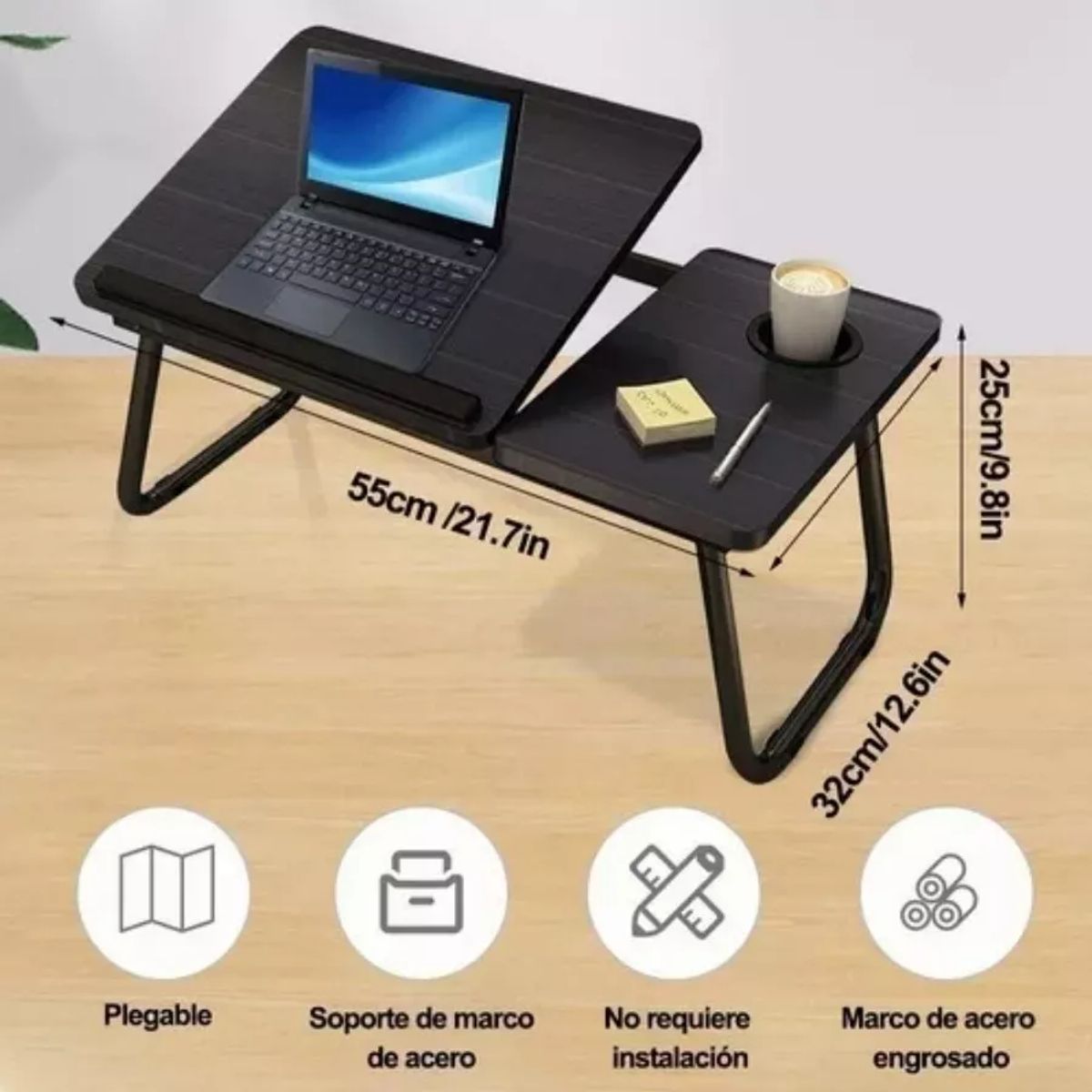 BITART - Mesa Portátil Plegable para Notebook con Altura Ajustable