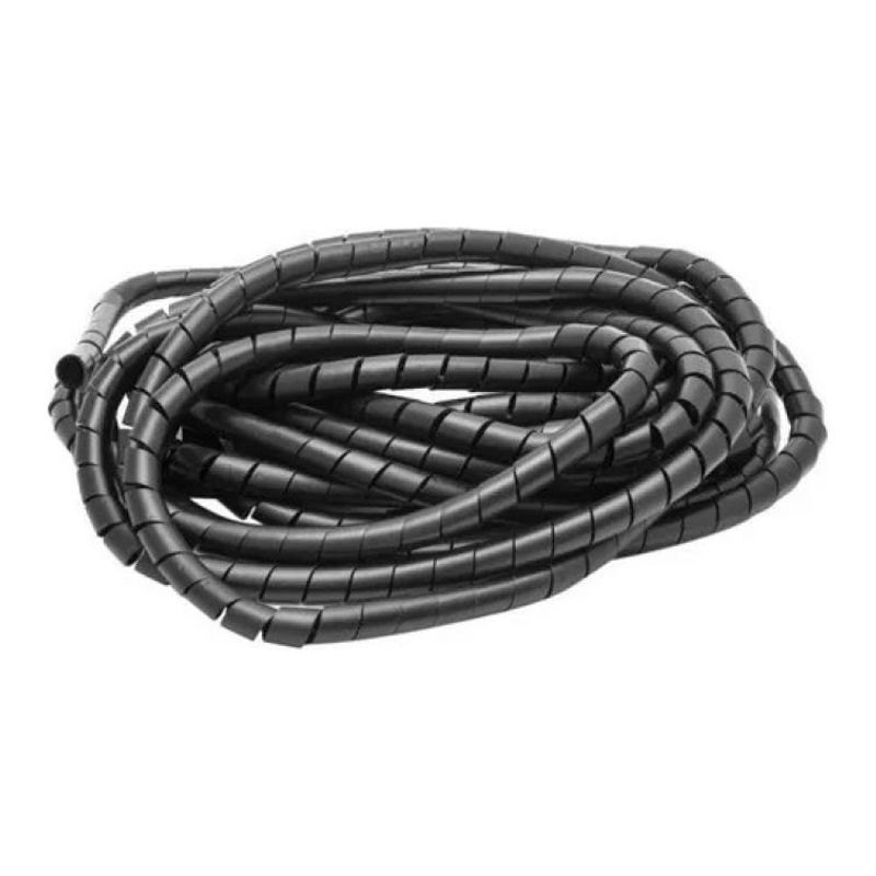 GENERICO - Organizador Espiral Flexible de Cables 10m Negro 16mm