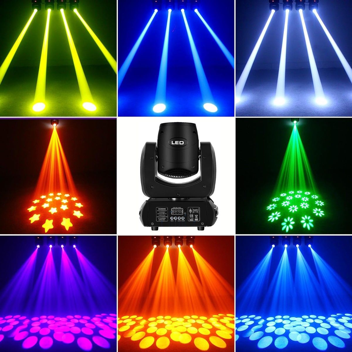 MUNDO MAGIA - Cabezas Móviles Led Beam 100w Con Figuras 18 prisma