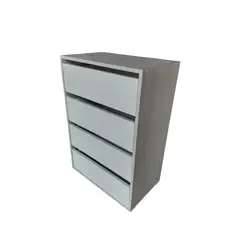 GENERICO - Mueble Cómoda Cajonera Bicolor 4 Cajones
