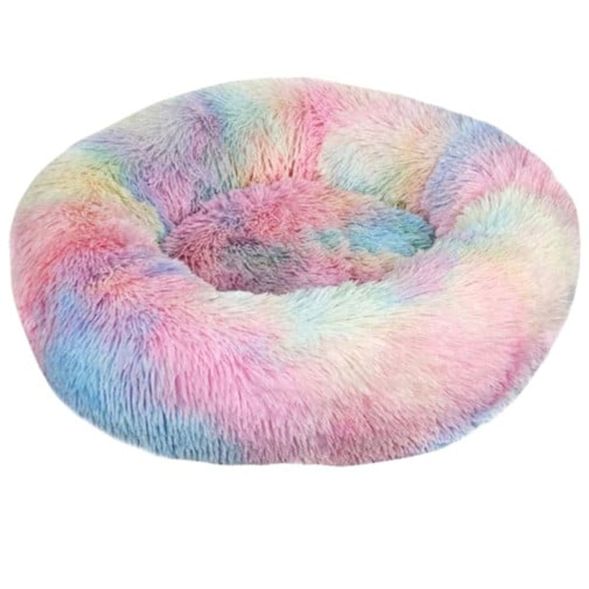 GENERICO - Cama cojin de chiporro redondo para mascotas  60cm ARCOIRIS