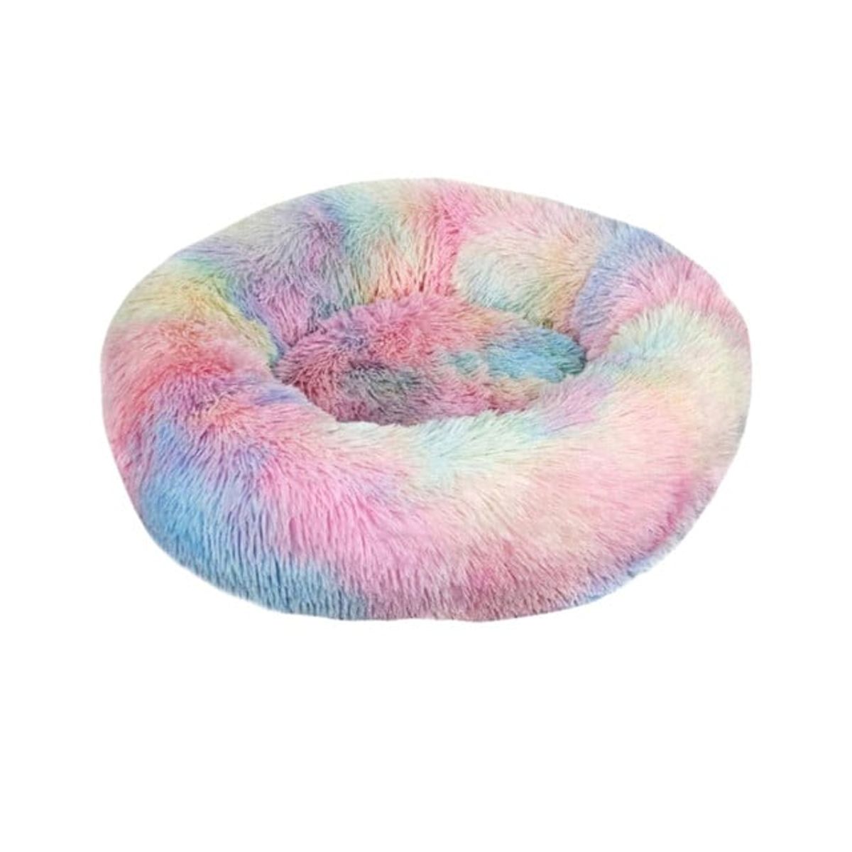 GENERICO - Cama cojin de chiporro redondo para mascotas  60cm ARCOIRIS