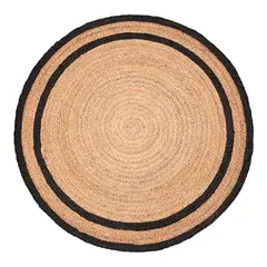 BAZHARS - Alfombra Redonda Yute 200x200 cm Nav Bk 735