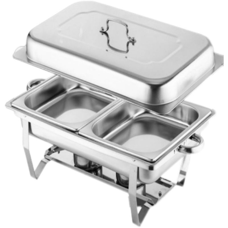 MUNDO MAGIA - Chafer Bufetera Ollas Vaporeras Cacerola Acero Inoxidable 9l