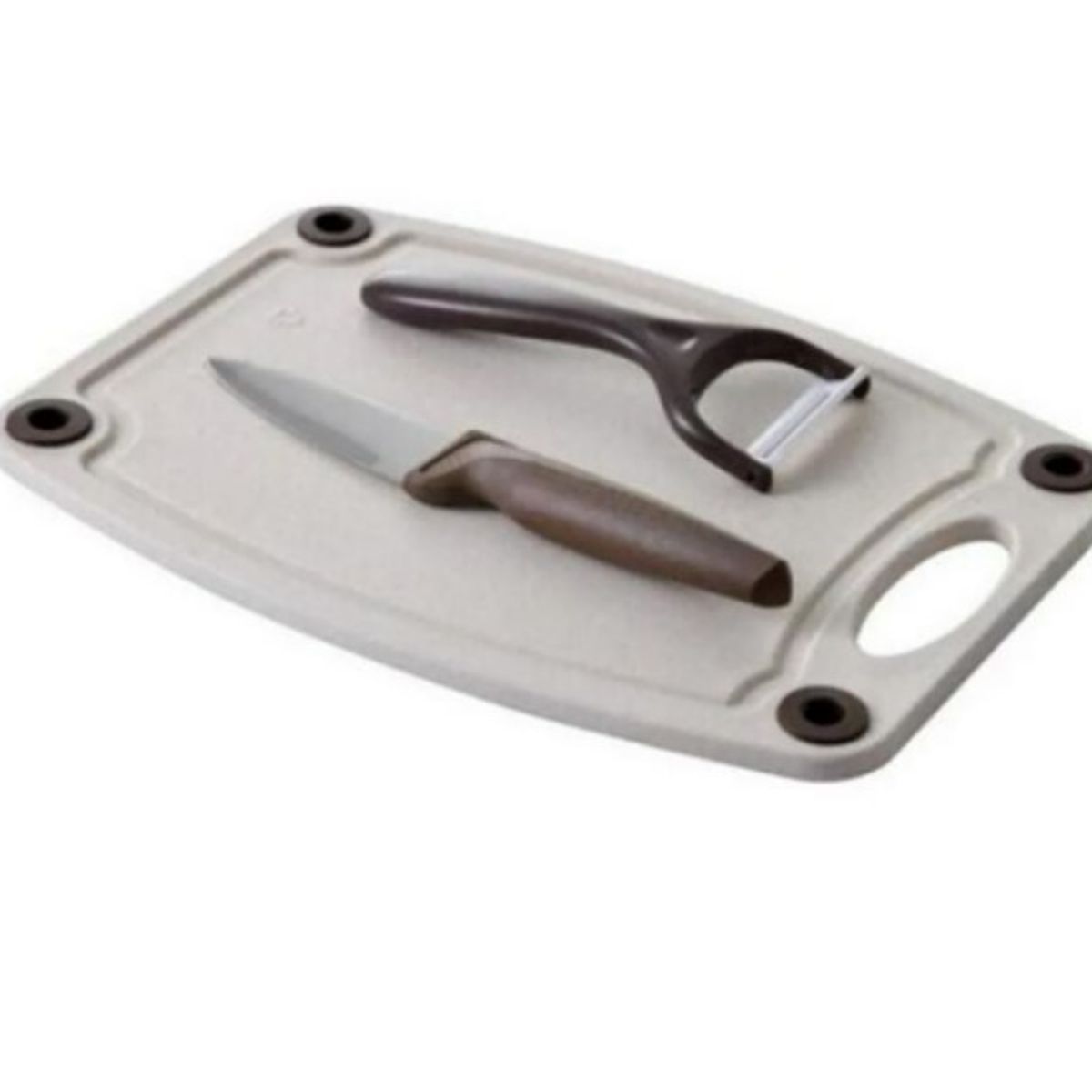 GENERICO - SET 3 PIEZAS COCINA CUCHILLO PELADOR TABLA