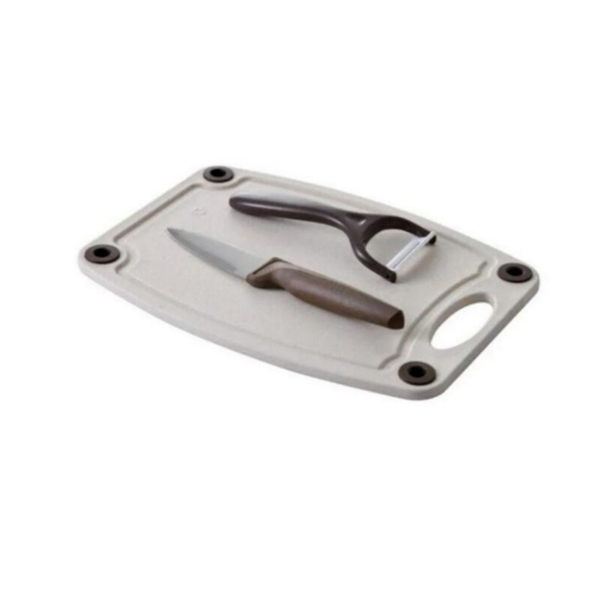 GENERICO - SET 3 PIEZAS COCINA CUCHILLO PELADOR TABLA