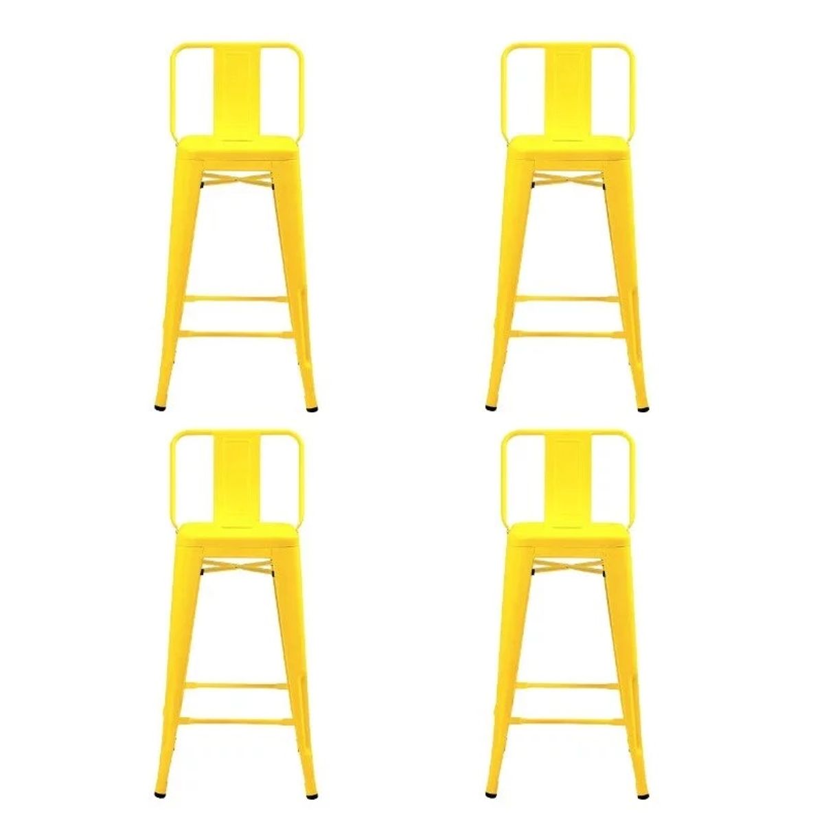 TODODESCUENTO - Pack 4 Pisos Taburetes Tolix 66 Cm- Amarillo