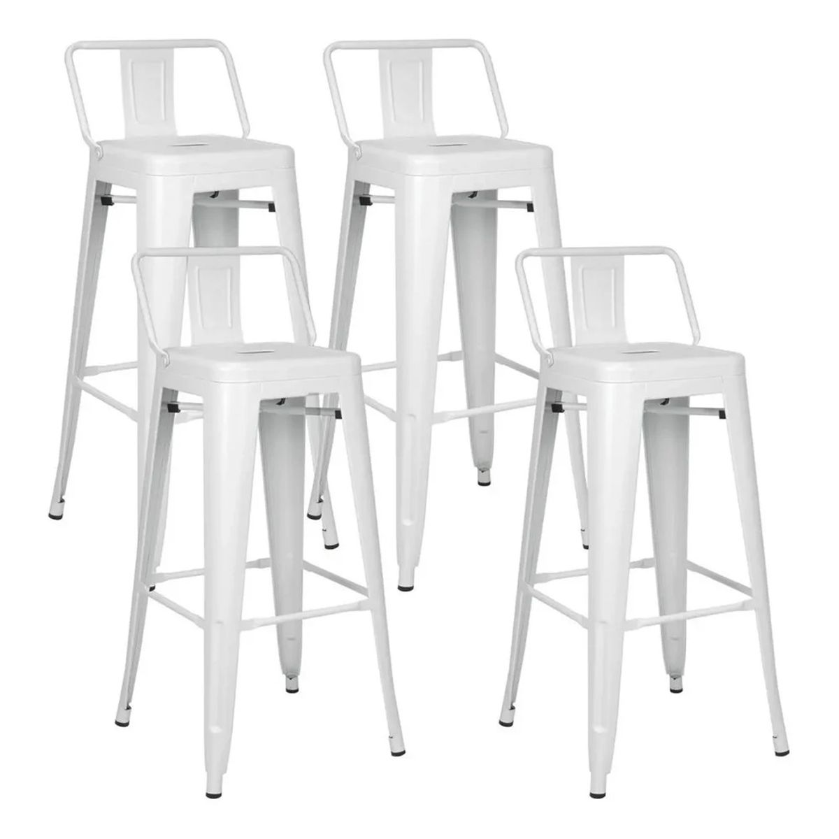 TODODESCUENTO - Pack 4 Pisos Taburetes Tolix 66 Cm- Blanco