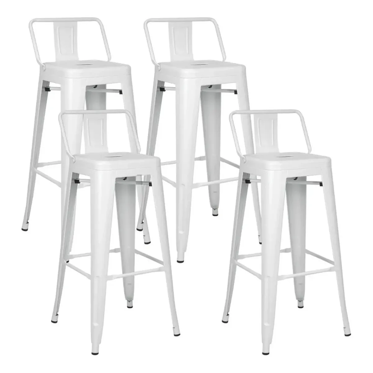 TODODESCUENTO - Pack 4 Pisos Taburetes Tolix 66 Cm- Blanco