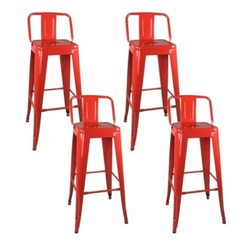 TODODESCUENTO - Pack 4 Pisos Taburetes Tolix 66 Cm- Rojo