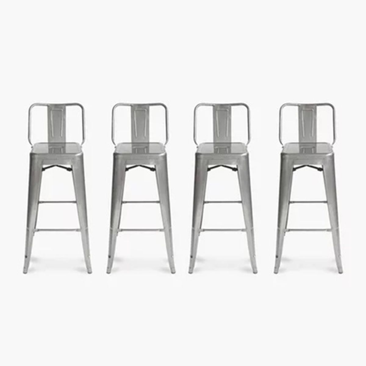 TODODESCUENTO - Pack 4 Pisos Taburetes Tolix 66 Cm- Plata