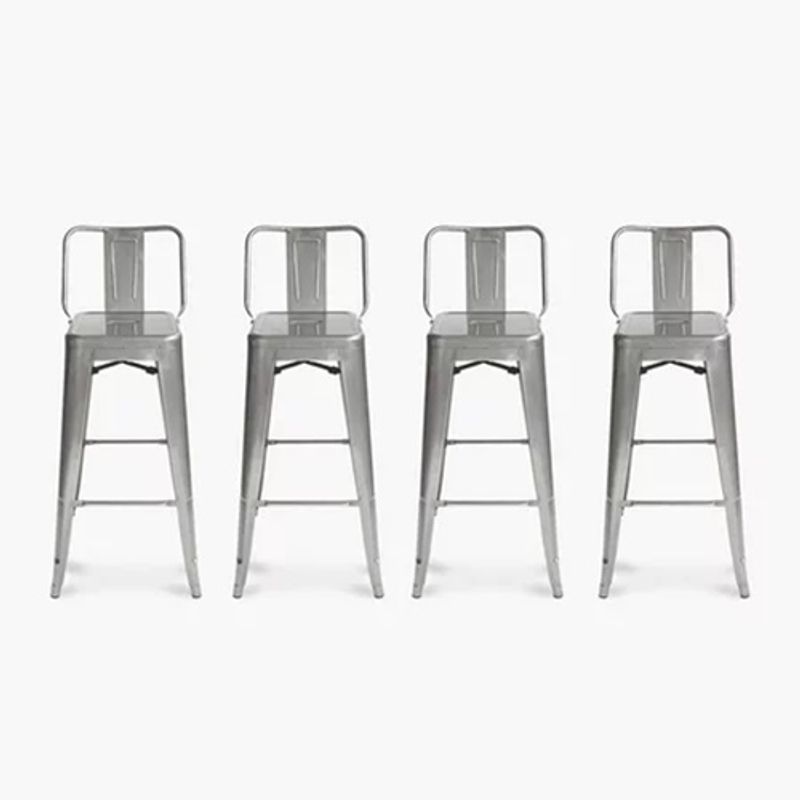 TODODESCUENTO - Pack 4 Pisos Taburetes Tolix 66 Cm- Plata