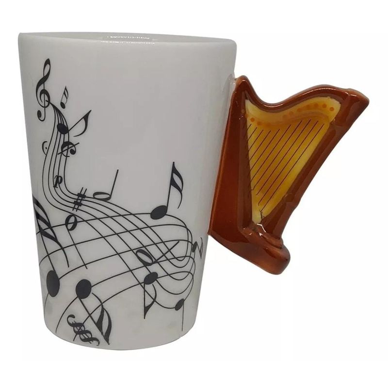 GENERICO - Taza Musical 3D Para Té Café Arpa
