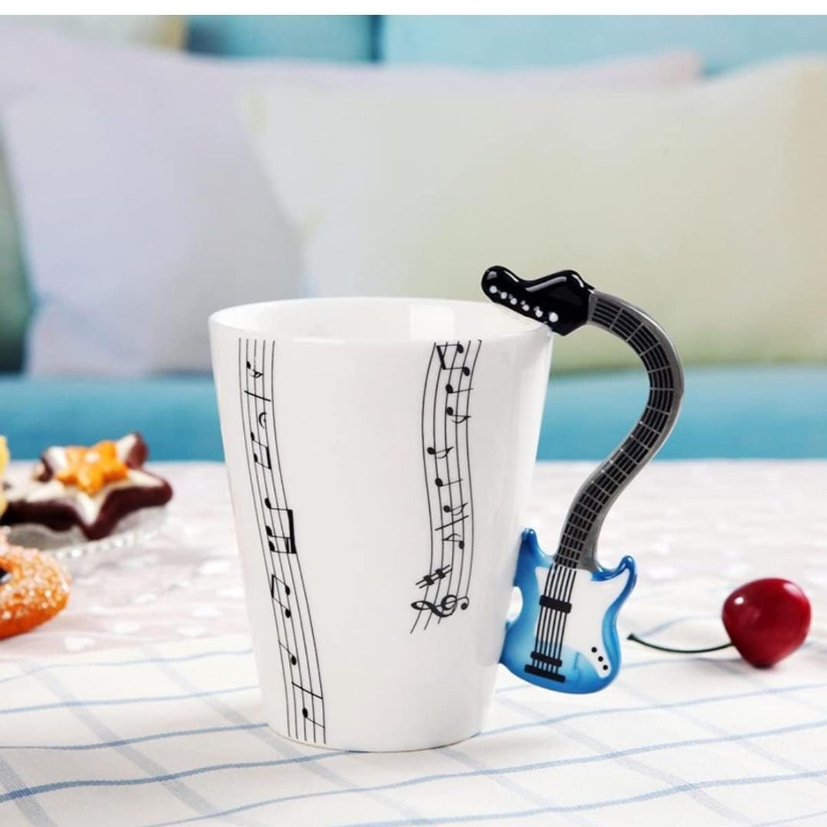 GENERICO - Set de 2 Tazas De Té Caffee 3D Musical Guitarra Premium
