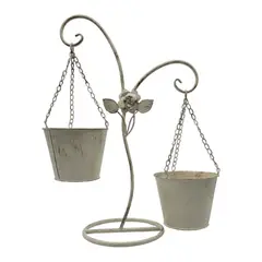 GENERICO - Porta Macetero Pedestal Colgante Beige Vintage Maceta Planta