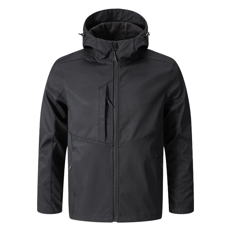 ANDESLAND OUTDOOR APPAREL - Chaqueta Softshell Corporativa Con Gorro Negro Hombre