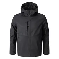 ANDESLAND OUTDOOR APPAREL - Chaqueta Softshell con Gorro Chilote Negro Hombre