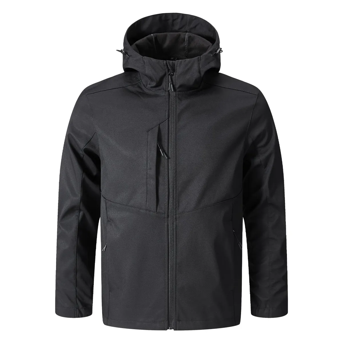 ANDESLAND OUTDOOR APPAREL - Chaqueta Softshell con Gorro Chilote Negro Hombre.-