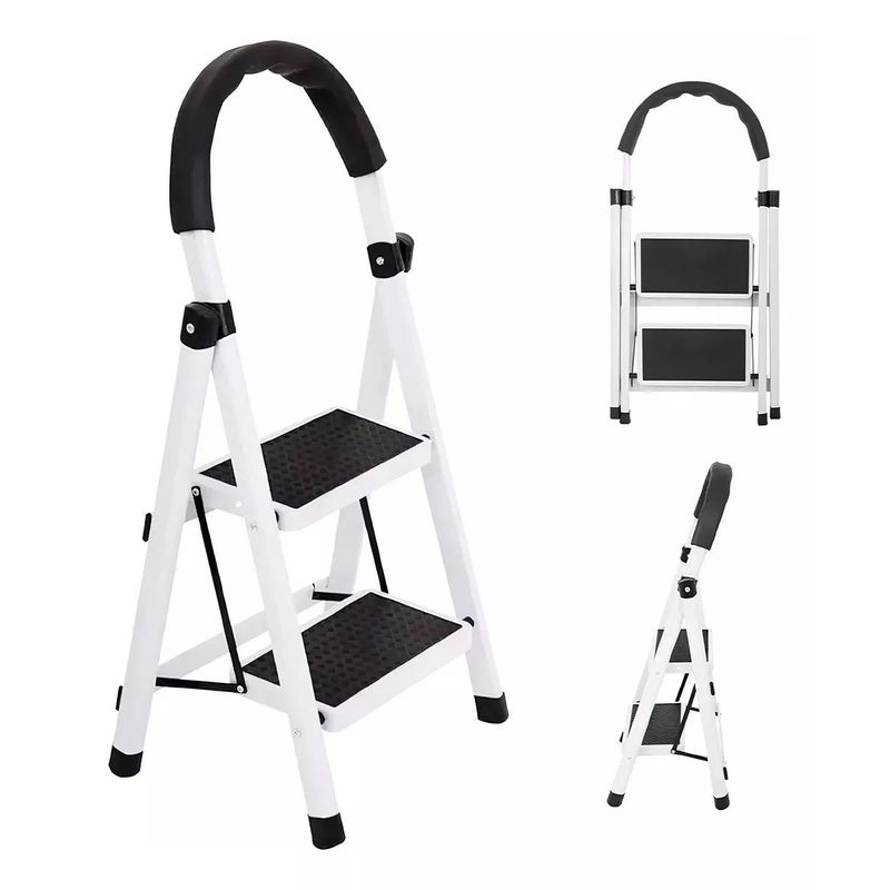 GENERICO - Escalera De Tijera Plegable Escala 2 Peldaños Antideslizante