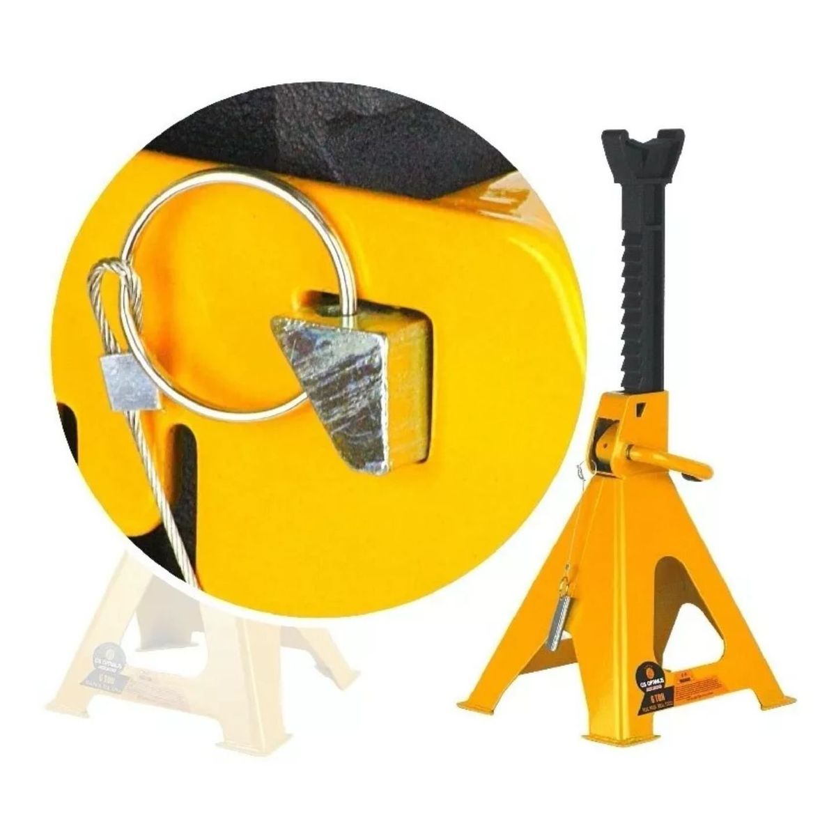 GENERICO - Banquillo Para Autos Caballete 6 Ton Con Seguro Gs Optimus