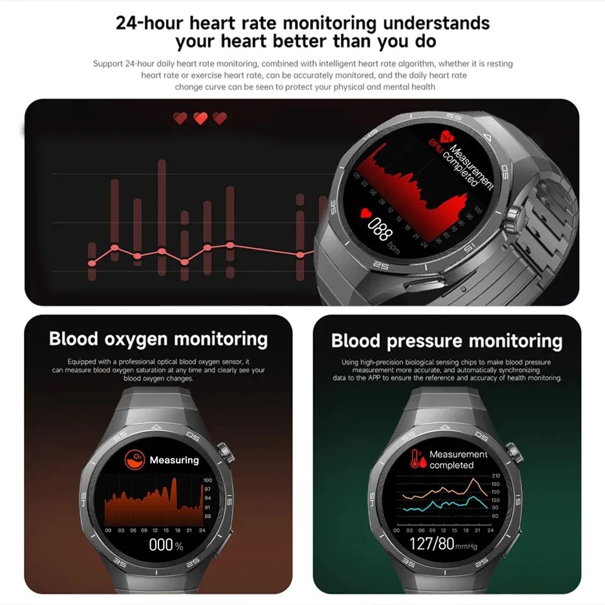 STARTECHOFFICE - Smartwatch Reloj Inteligente SK40 Deportivo Compatible 3 Correas Intercambiables Salud Compatible