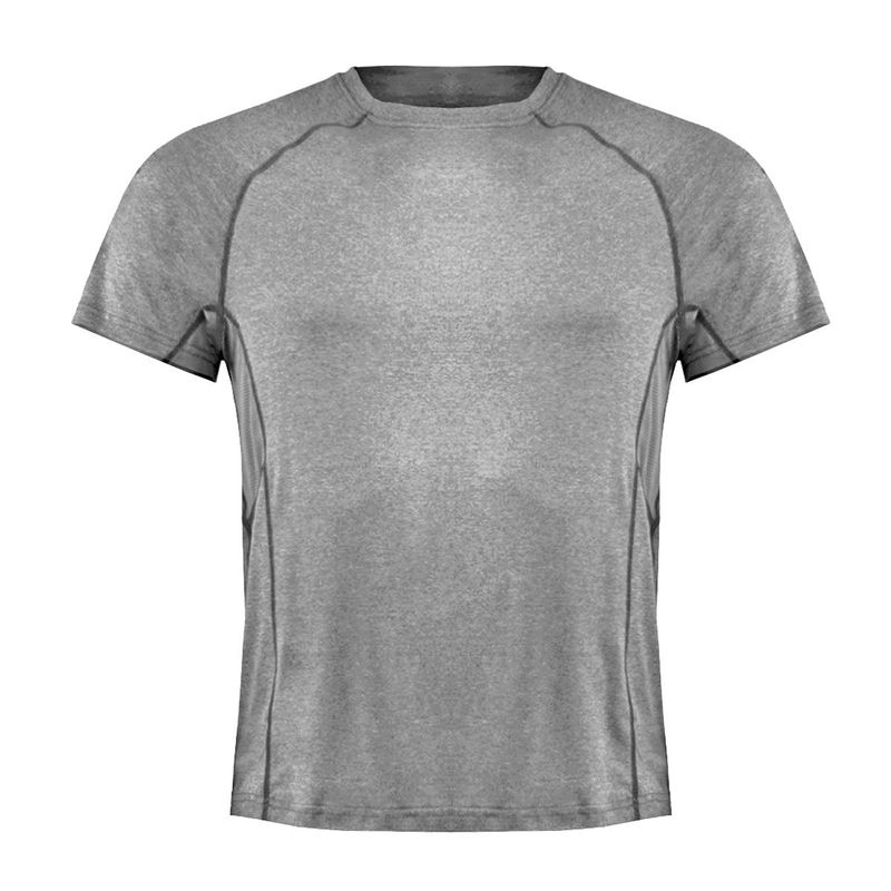 ANDESLAND OUTDOOR APPAREL - Polera Dry Fit Manga Corta Paneles Malla Urocyon Gris Hombre.-