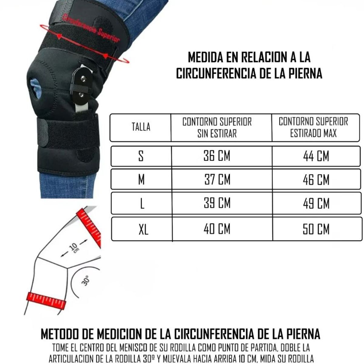 ONEDER - Rodillera Policéntrica Con Barras Laterales Ajustable Talla S