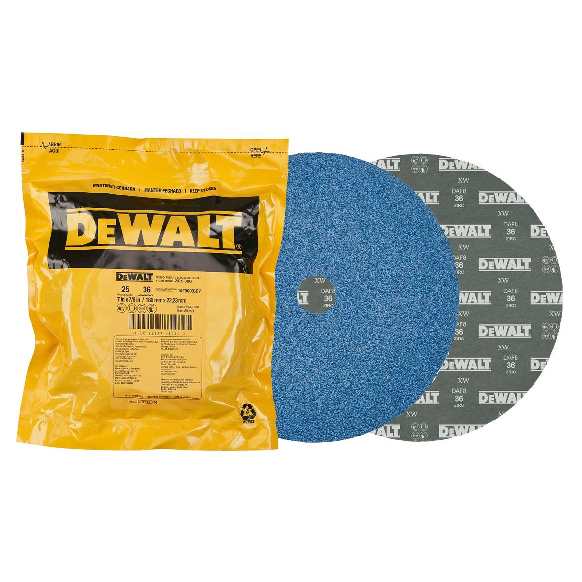 DEWALT - Disco de lijado zirconio 7" X 7/8" 60G DEWALT DAF80060D7