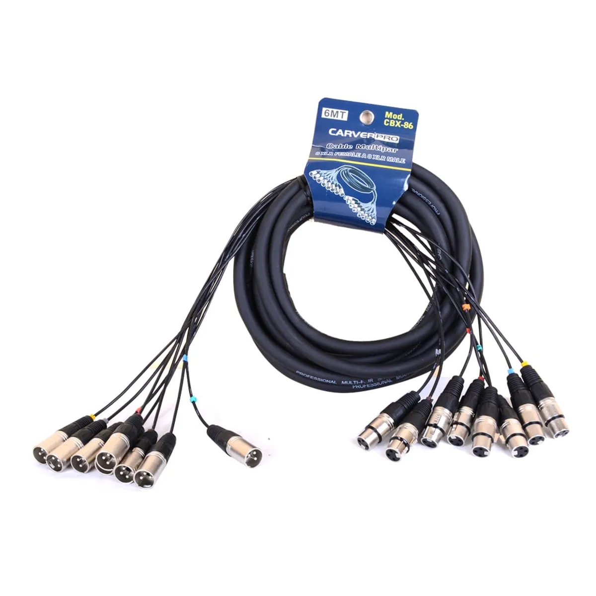 CARVERPRO - CABLE MULTIPAR EXT REMOTA 8 XLR HEMBRA 6MT CARVERPRO