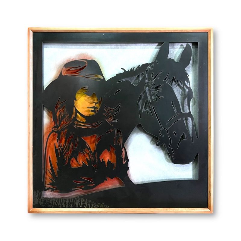 GENERICO - Cuadro Retroiluminado modelo Mujer y Caballo