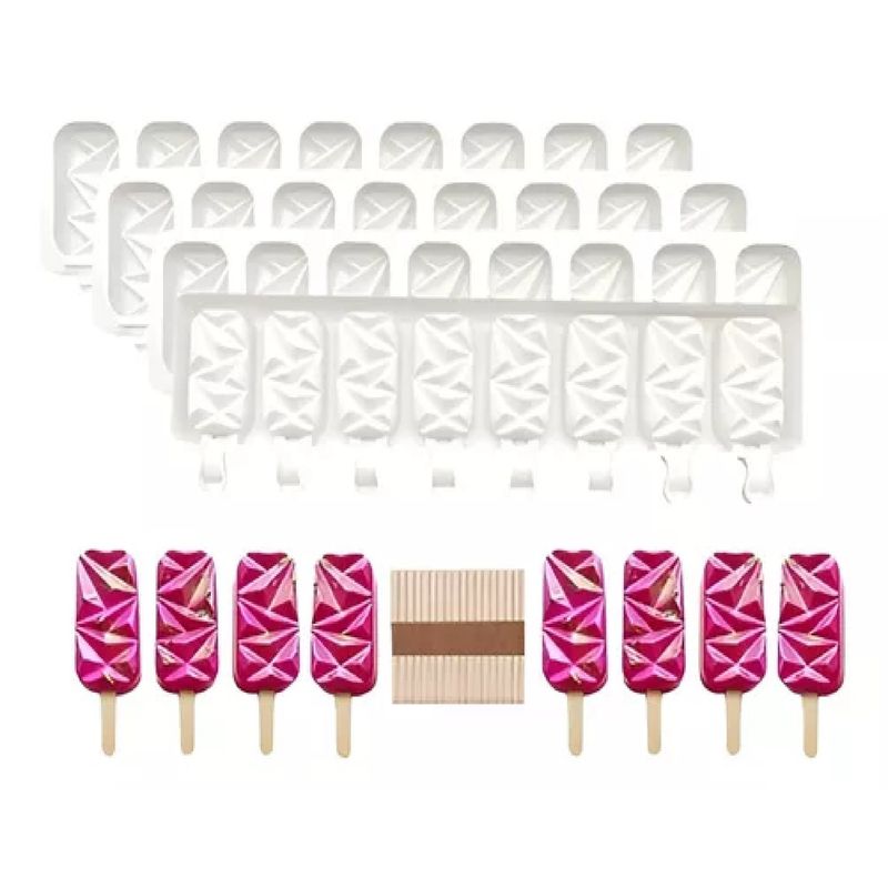 GENERICO - Pack X4 Molde Helados Molde Helado Silicona Molde Paleta 445