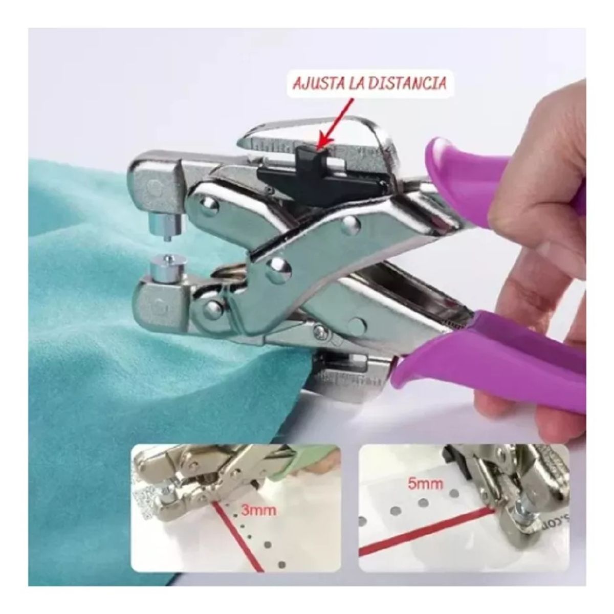 MUNDO MAGIA - Kit Remachadora Perforadora Ojetillos Más 160 Ojetillos