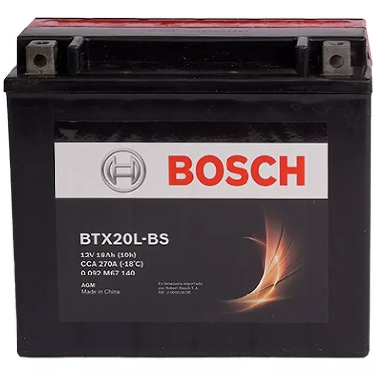 BOSCH - Batería de Moto Agm 18 Ah Positivo Derecho 270 CCA