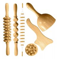 Kit Rodillo Para Masaje Maderoterapia Maderos De Masaje 6pc