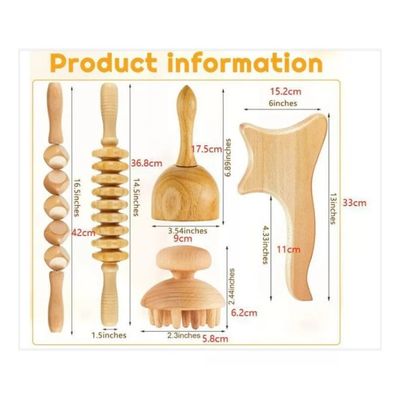 Imagen 2 del producto Kit Rodillo Para Masaje Maderoterapia Maderos De Masaje 6pc