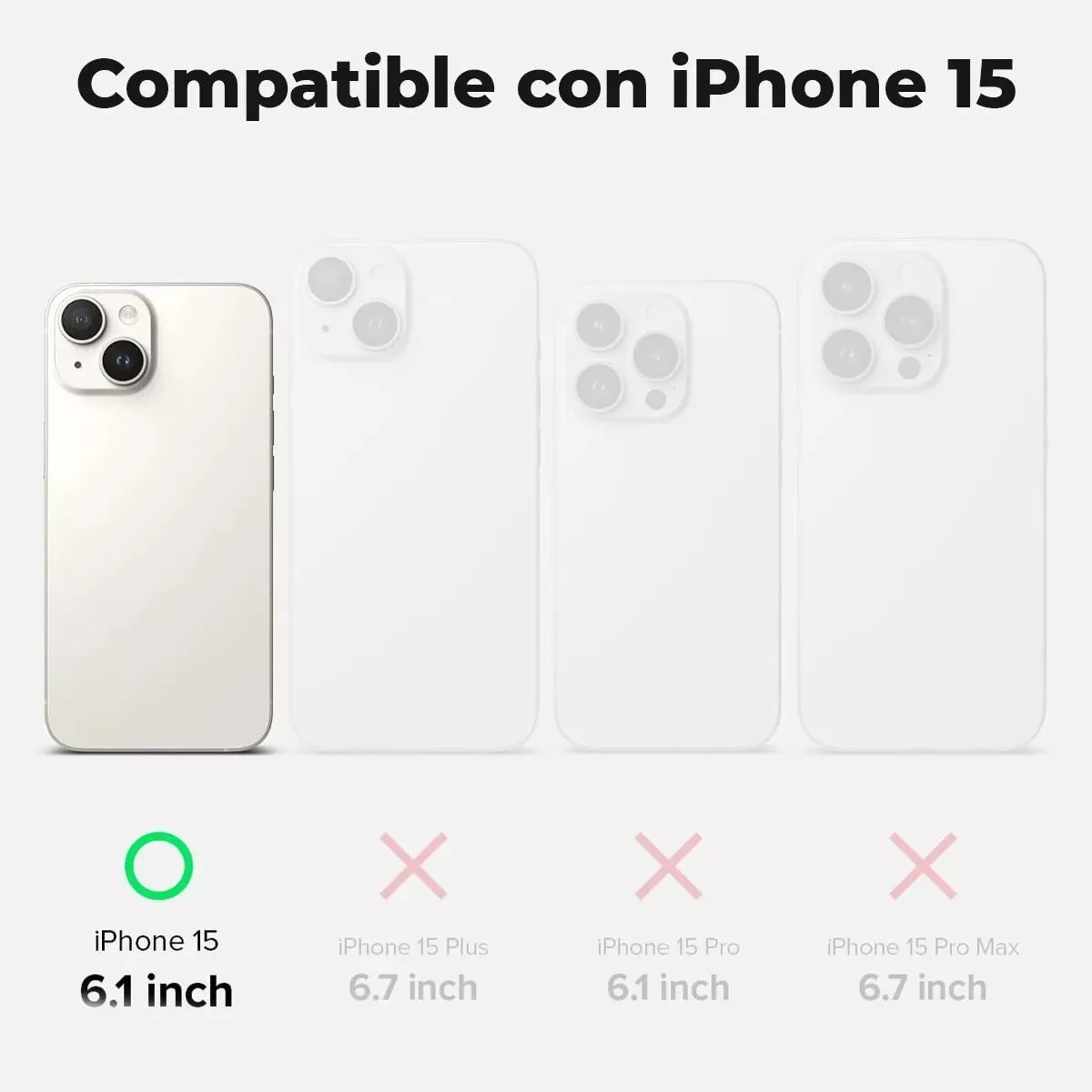 GENERICO - Carcasa para iPhone 15 MagSafe Transparente Reforzada