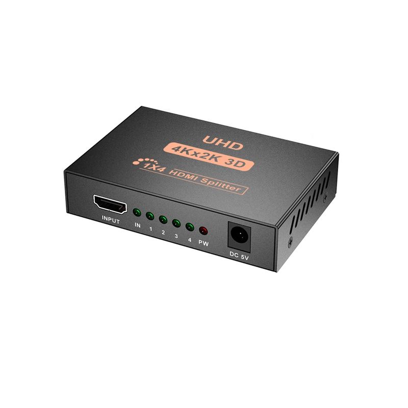 DBLUE - Spliter HDMI 4K 3D High Speed Pro de 4 Salidas Sin LAG HD04 - Negro
