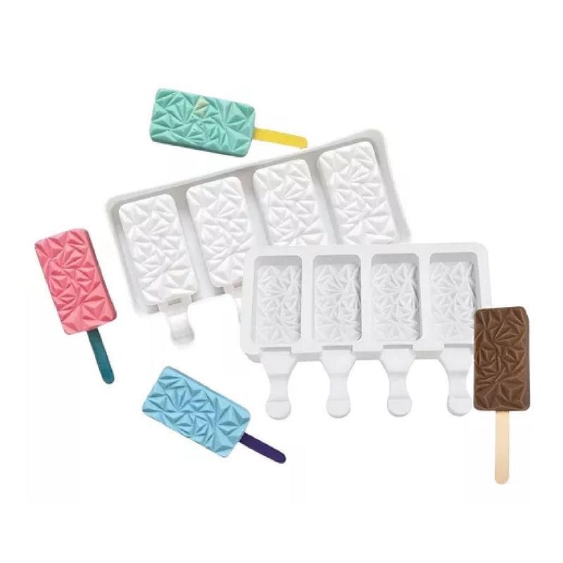 GENERICO - 2 Molde Helados Moldes De Silicona Reposteria Molde Diamante