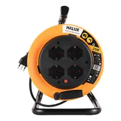 HALUX - Alargador Carrete Eléctrico 4 Tomas 25m Schuko
