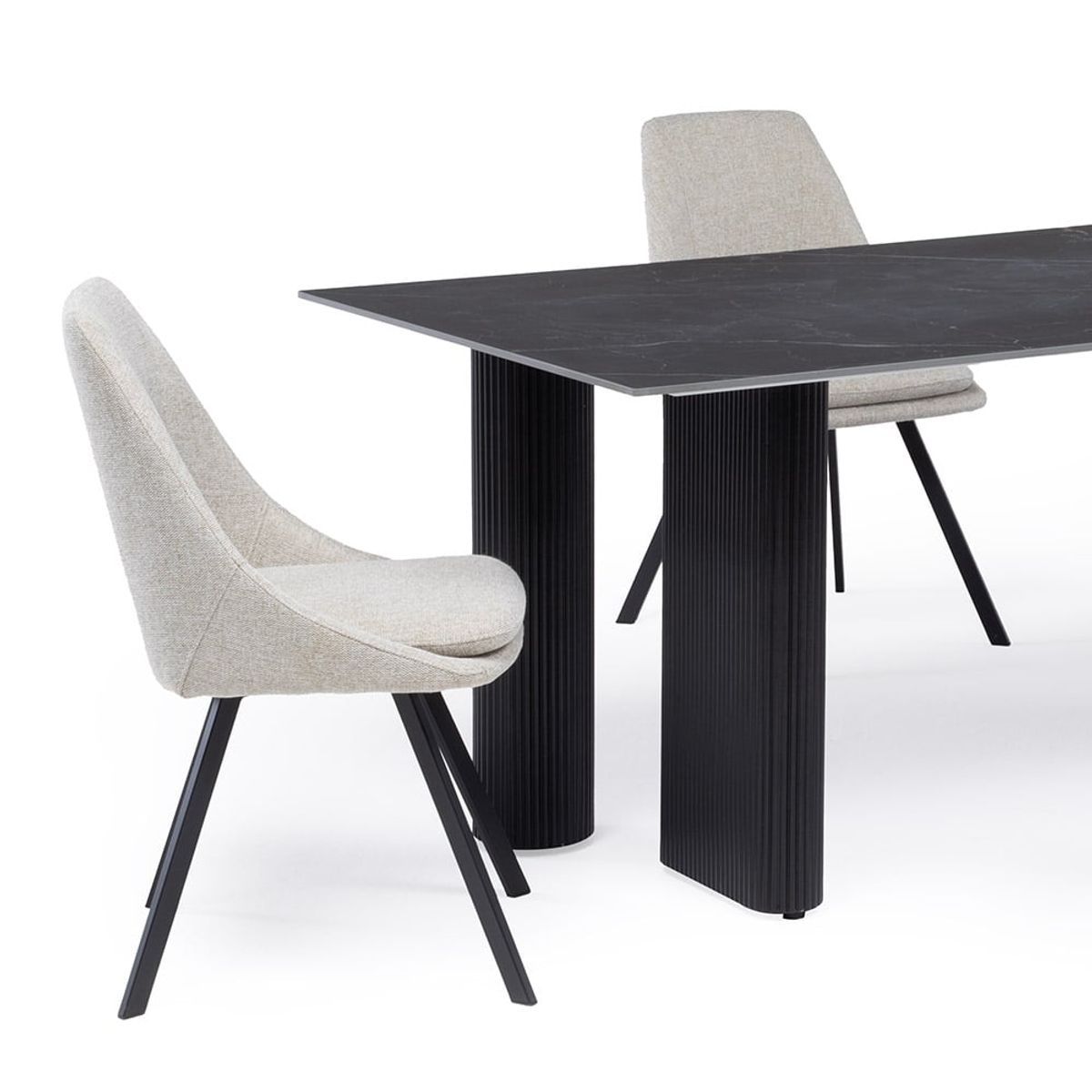 THE POPULAR DESIGN - JUEGO DE COMEDOR OBLO + 4 SILLAS DANE BEIGE