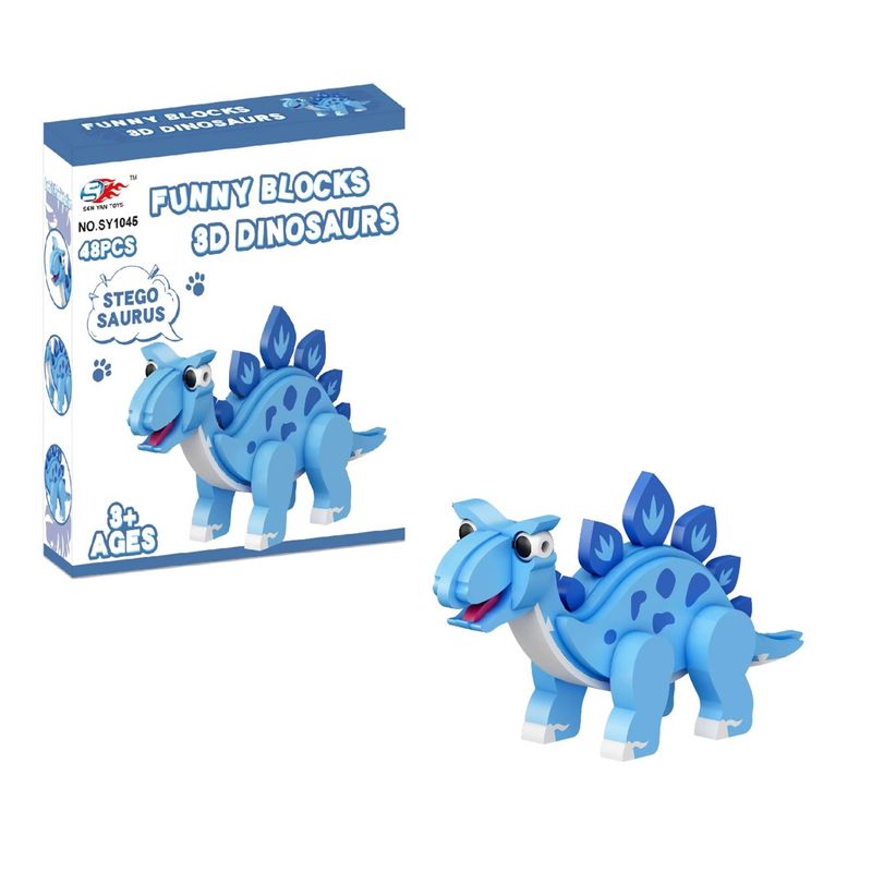 GENERICO - Bloques de Construcción de EVA 3D Dinosaurios 48Pcs