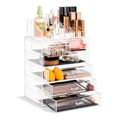 GENERICO - Organizador Giratorio de Acrílico para Maquillaje y Joyas