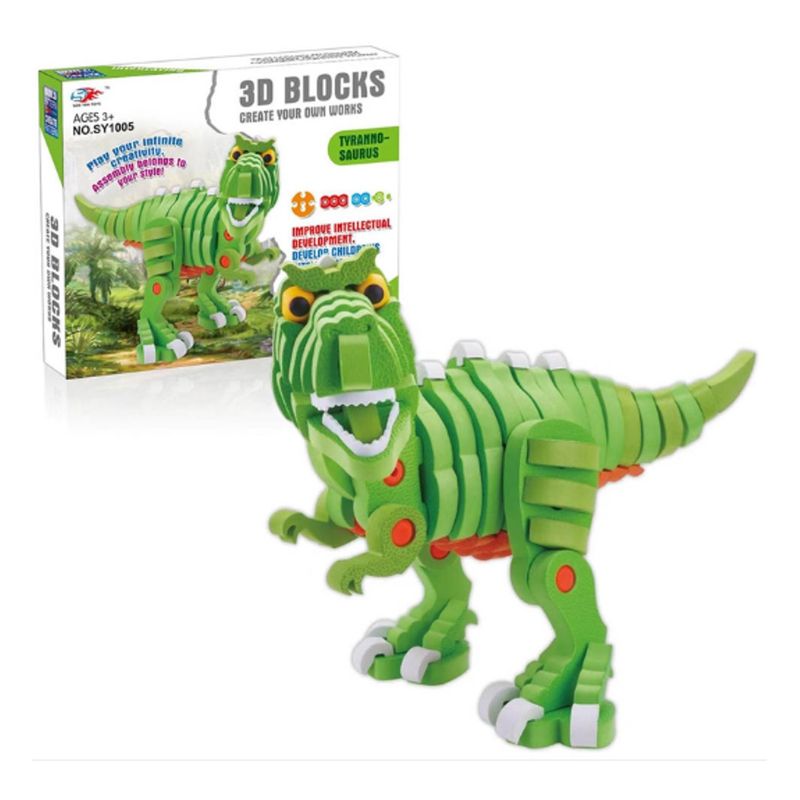 GENERICO - Bloques de Construcción de EVA 3D T-Rex 104 Pcs