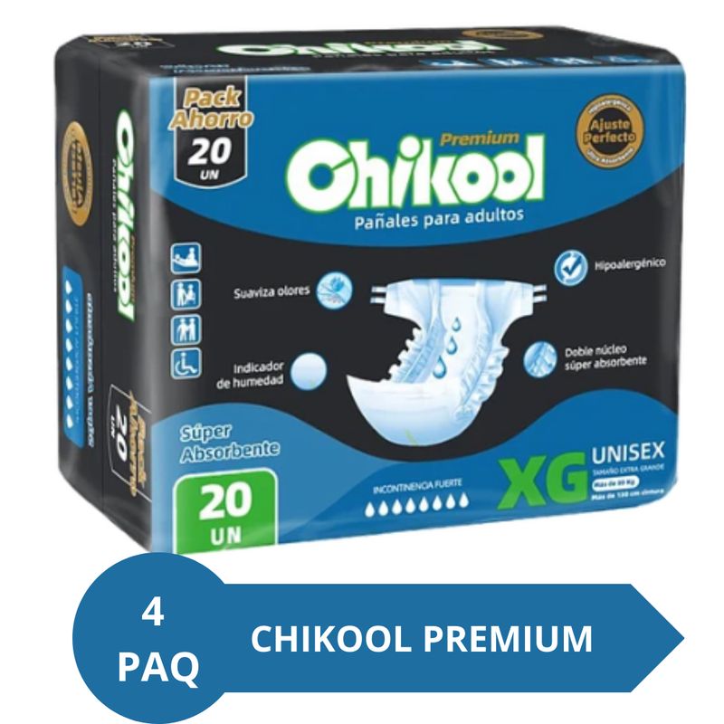 GENERICO - 4Paq Pañal Chikool Adult Premiun Talla XG